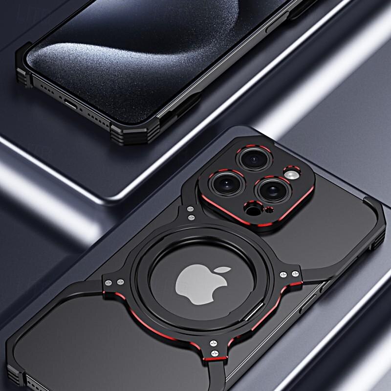 teléfono Funda Para iPhone 16 15 14 Pro Max iPhone 13 Pro Max Funda Trasera Magnética Soporte de carga inalámbrica Antigolpes Gradiente de Color TPU Metal 2025 - $27.99 –P5