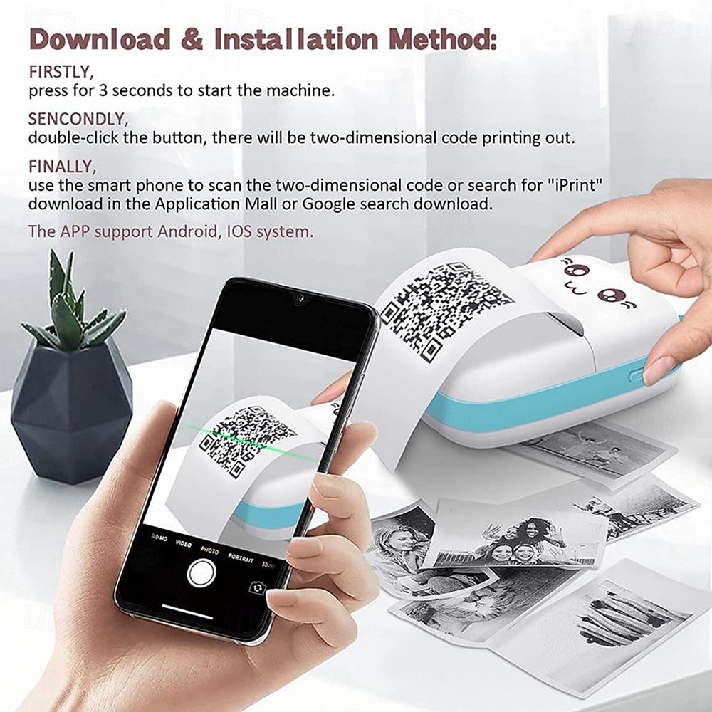 Mini Portable Pocket Mobile Thermal Printer Smart Inkless Printing Stickers Label Photo Wireless Bluetooth Printer 2025 - $33.99 –P4