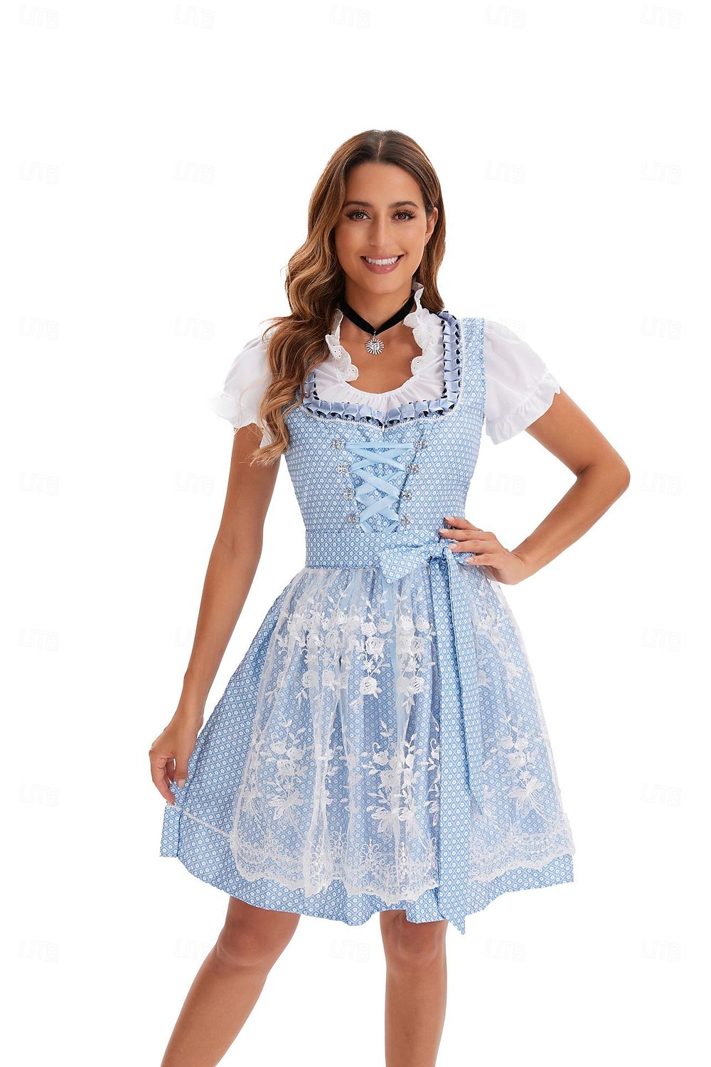 Plesová maškaráda Oktoberfest Šaty Cosplay kostým Trachtenkleader Služka Šaty němčina Mnichov Louky Dámské předvečer Všech svatých Šaty Tradiční Styl Tkanina Tričko Šaty Zástěra 2025 - $55.99 –P8