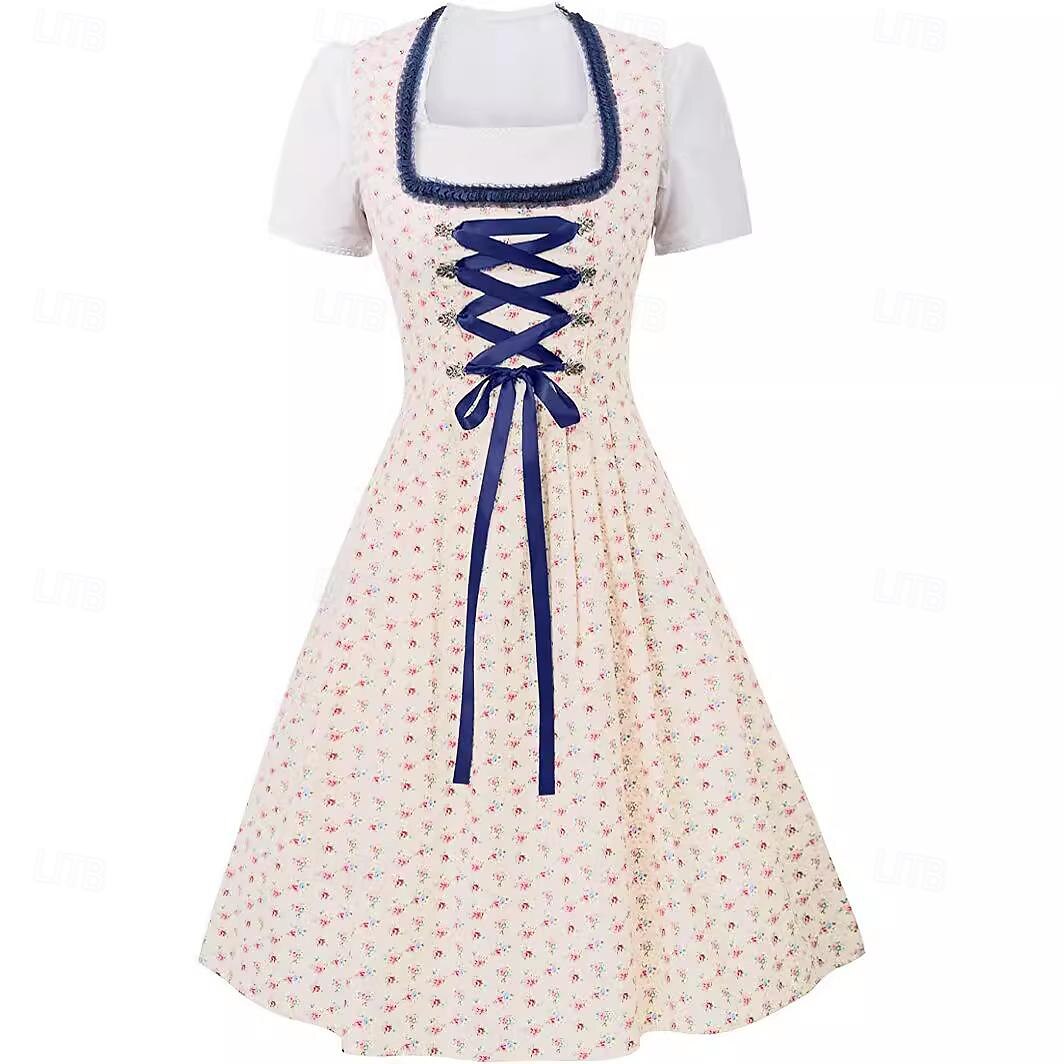 Oktoberfest Ruhák Dirndl Trachtenkleader Októberi fesztivál bajor Hagyományos viselet ruha Meadows Női Hagyományos stílusú ruha Blúzok Ruha Kötény 2025 - $44.99 –P5