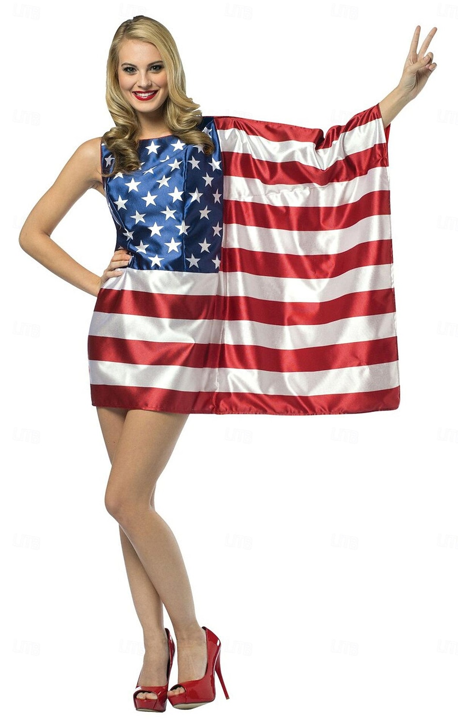Amerikaanse Vlag Halloween 4 juli-kostuum Carnavalskostuum Grappig Volwassenen Dames Carnaval Onafhankelijkheidsdag 4 juli Prestatie Feest Gemakkelijke Halloween-kostuums Aankleden 2025 - $29.99 –P2