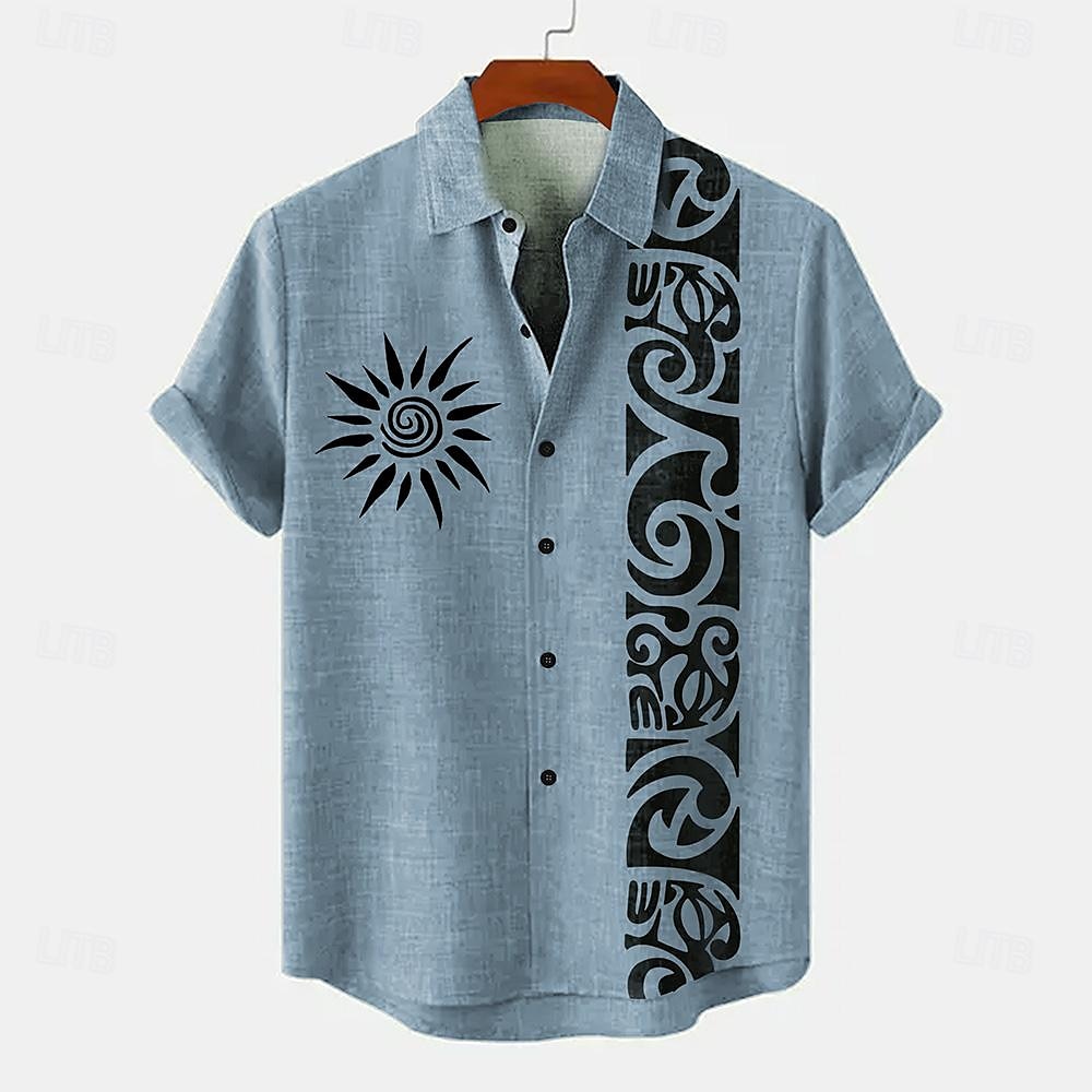 Voor heren Overhemd linnen overhemd Zomer overhemd retro-overhemden Vintage overhemd Etnisch shirt Wijnoogst Vakantie Dagelijks blauw Groen khaki Korte mouw Strijkijzer Zomer Lente Kleding 2025 - $27.99 –P5