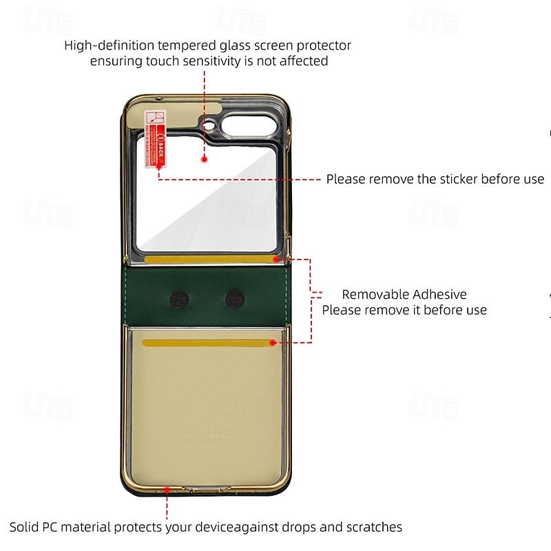 Phone Case For Samsung Galaxy Z Flip 5 Z Flip 4 Z Flip 3 Back Cover with Screen Protector with Wrist Strap Shockproof Retro PC PU Leather 2025 - $33.99 –P3