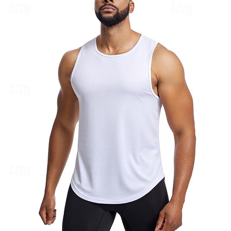 Homens Camisola de alças do exercício Regata de Corrida Regata para Academia Sem Manga Colete Casual Roupa Esportiva Cor Sólida Secagem Rápida Macio Respirável Treino de Ginástica Caminhada Cooper de 2025 por $7.99 –P13