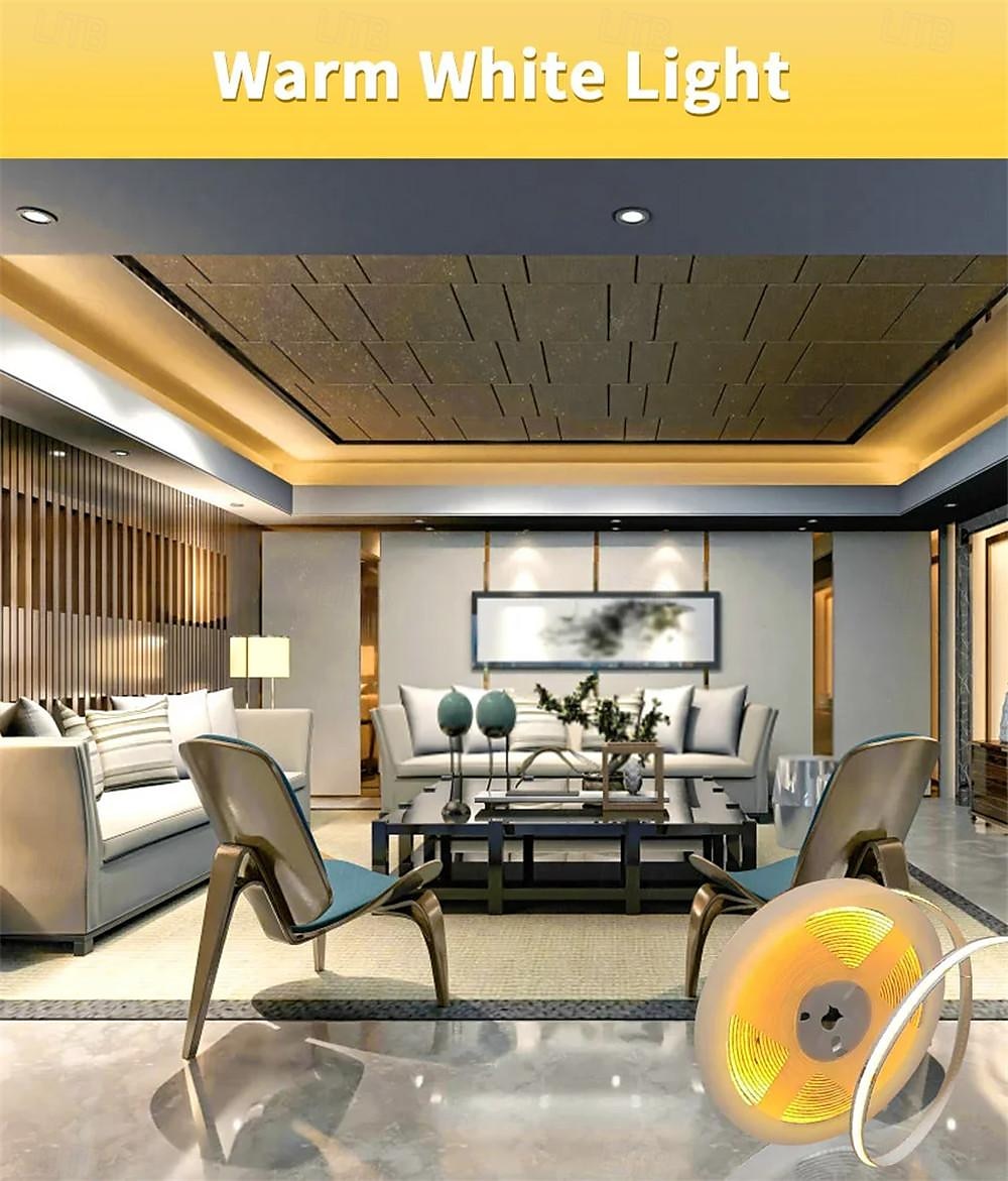 COB LED Strip Lights DC 12V 320 Diodes COB Flexible LED Bar Tape Ribbon Linear for Room Decor 1m/2m/3m/4m/5m 2025 - $9.99 –P5