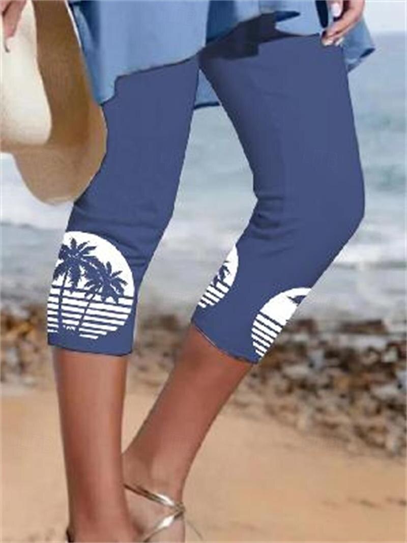 Femme short capri Casual Quotidien Mollet Arbre Imprimer Respirabilité Confortable Micro-élastique Vacances Fin de semaine Blanche Rose Claire bleu marine Bleu Eté Standard de 2025 ? $17.99 –P2