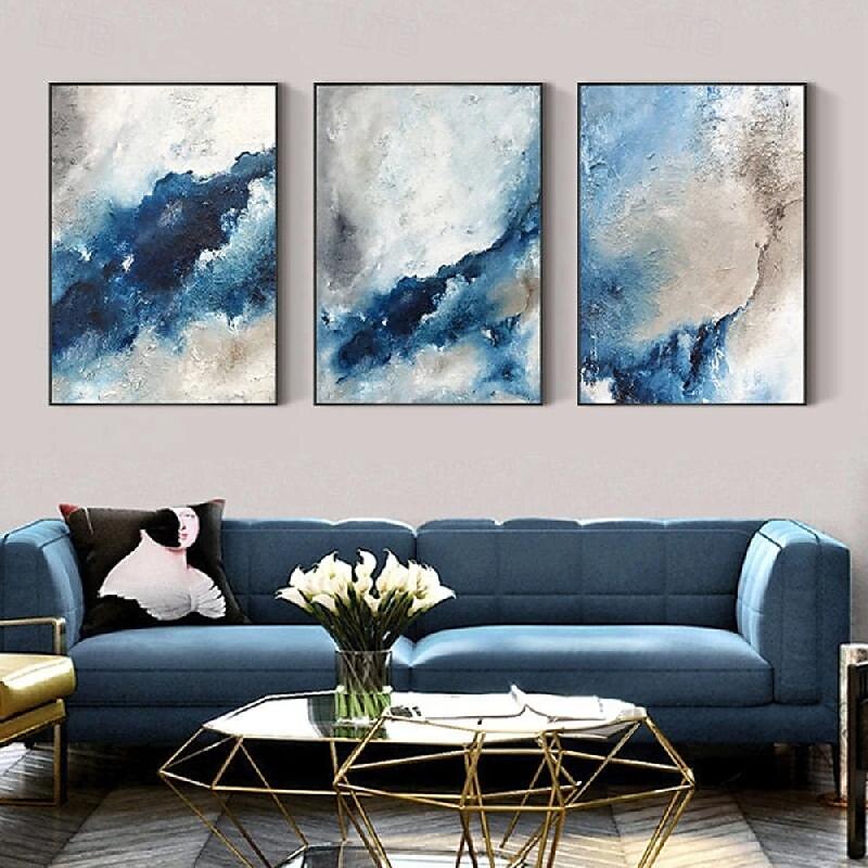 großes handgemachtes abstraktes Küstenlandschafts-Ölgemälde auf Leinwand, großes Ölgemälde, Wandkunst, Ölgemälde, blaue Himmelskunst, individuelles Gemälde für Wohnzimmer, Schlafzimmer, Dekoration 2025 - $125.99 –P4