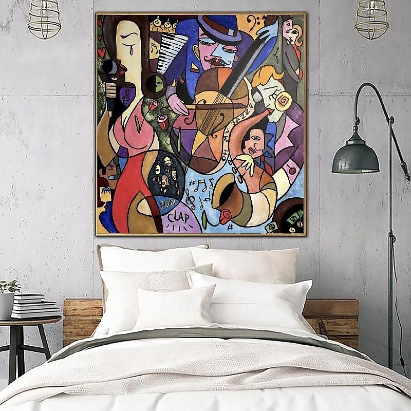 große handgemachte abstrakte bunte figurative Gemälde auf Leinwand handgemachte Luxus-Malerei Picasso Stil Kunst strukturierte Öl Acryl Malerei Wand-Dekor 2025 - $166.99 –P2