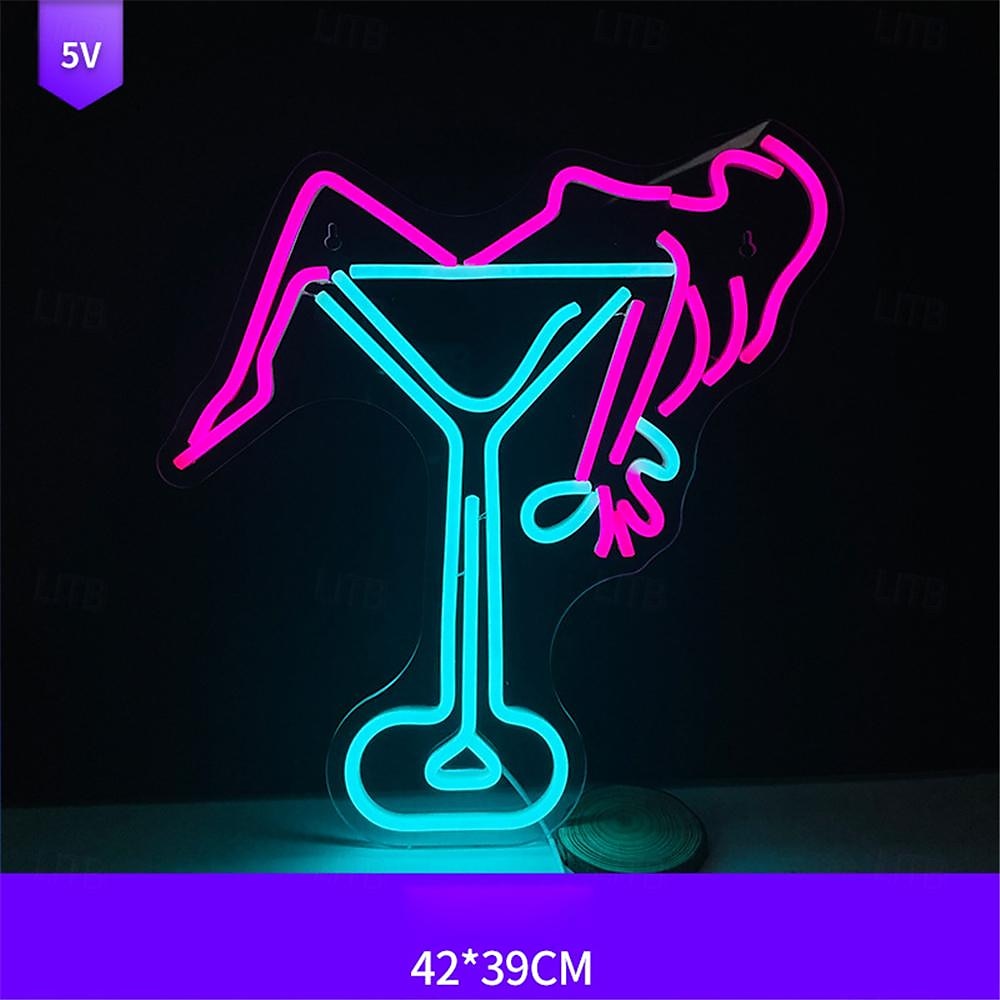 Oktoberfest Cocktail USB Neon LED Sign Light, Luminous Styling Neon Light Beer Bar Club Acrylic Neon Light for Hotel Bar Cafe Birthday Party Teen Room Wall Decoration Light Sign 1PC 2025 - $97.99 –P9