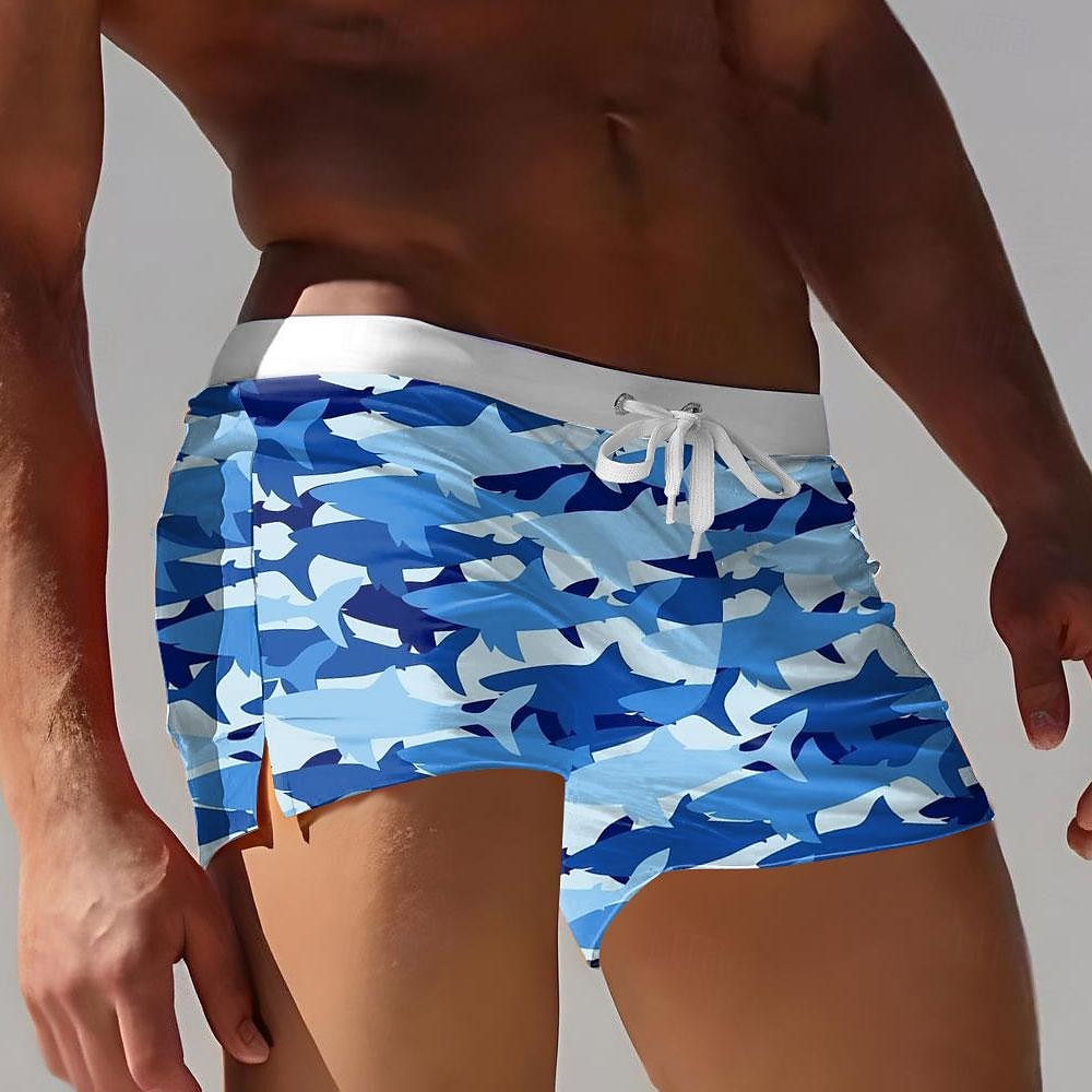 Herren Tiermotiv Hai Badehosen Badeshorts Boardshorts Mittlere Taille Mode Designer Surfen Ferien Strand Tasche Kordelzug Elastischer Bund Designer Bekleidung 2025 - $19.99 –P1