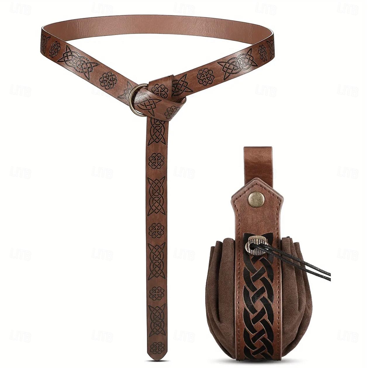 Medieval Renaissance Waist Belt Viking Fancy Dress Men's Women's Celtic Viking Fantasy Halloween Carnival Performance LARP Adults Belt Sscabbard Magic Bottle 2025 - $14.99 –P4