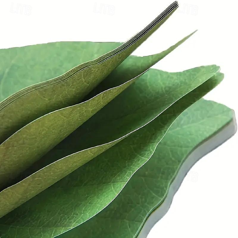 50 Leaf Shaped Sticky Notes Diy Home Wall Photo Decor Green Self Adhesive Memo Back To School Season School Supplies 2025 - $7.99 –P4