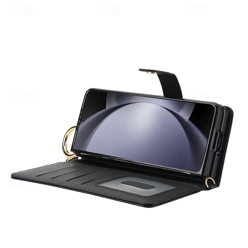 τηλέφωνο tok Για Samsung Galaxy Z Διπλώστε 6 Z Fold 5 Z Fold 4 Z Fold 3 Πίσω Κάλυμμα με βάση στήριξης Μαγνητική με τον Lanyard Ρετρό TPU PU δέρμα 2025 - $28.99 –P9