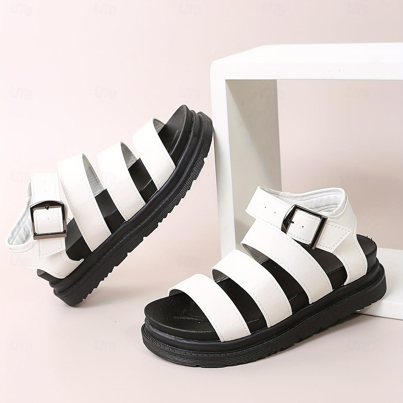 Women's Black Gladiator Sandals – Chunky Platform Summer Shoes with Adjustable Straps, Stylish & Comfortable for Casual Outings & Beach Wear 2025 - $26.99 –P12