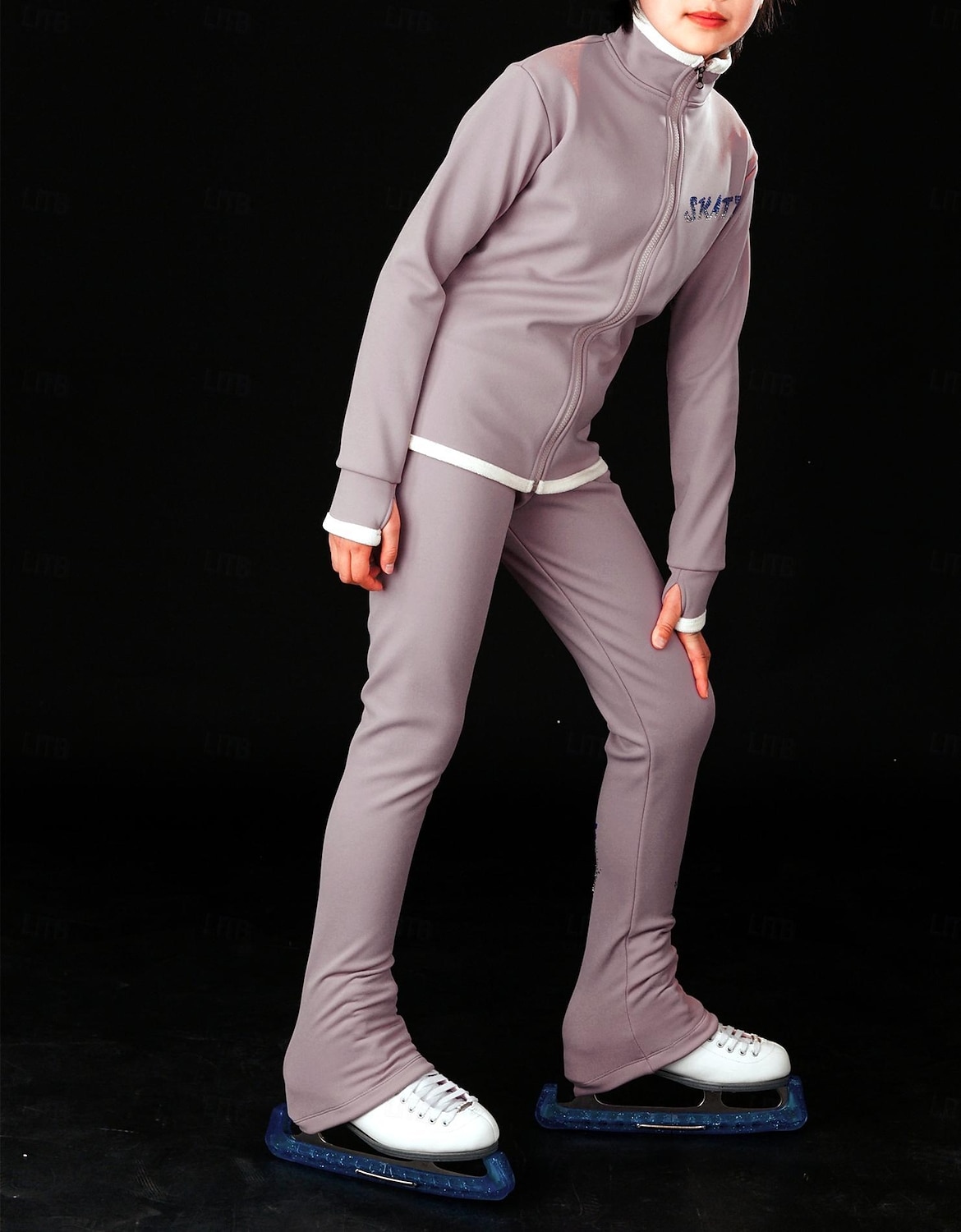 Figure Skating Fleece Jacket Figure Skating Pants Figure Skating Jacket with Pants Women's Girls' Ice Skating Jacket Tights Outfits Black Dusty Rose Light Purple Patchwork Thumbhole Spandex Stretchy 2026 - $182.99 –P6