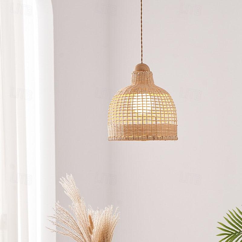 LED Pendant Light 3-Color Light 70/100cm 1/2/3-Light Bamboo Rattan Mini E27 Semi-Recessed Adjustable Wire Ceiling Pendant Light for Bedside Table Balcony Dining Room Decorative Lighting 85-265V 2025 - $185.99 –P6