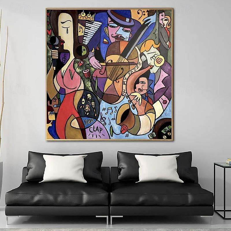 große handgemachte abstrakte bunte figurative Gemälde auf Leinwand handgemachte Luxus-Malerei Picasso Stil Kunst strukturierte Öl Acryl Malerei Wand-Dekor 2025 - $166.99 –P3