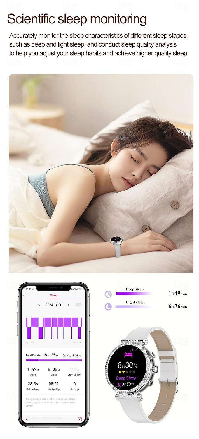 2025年 696 TK28 スマートウォッチ 1.27 インチ スマートブレスレット ブルートゥース ECG + PPG 歩数計 着信通知 と互換性があります Android iOS 女性 ハンドフリーコール メッセージ受信通知 IP 67 41mmの時計ケース コレクション – $75.99 –P14