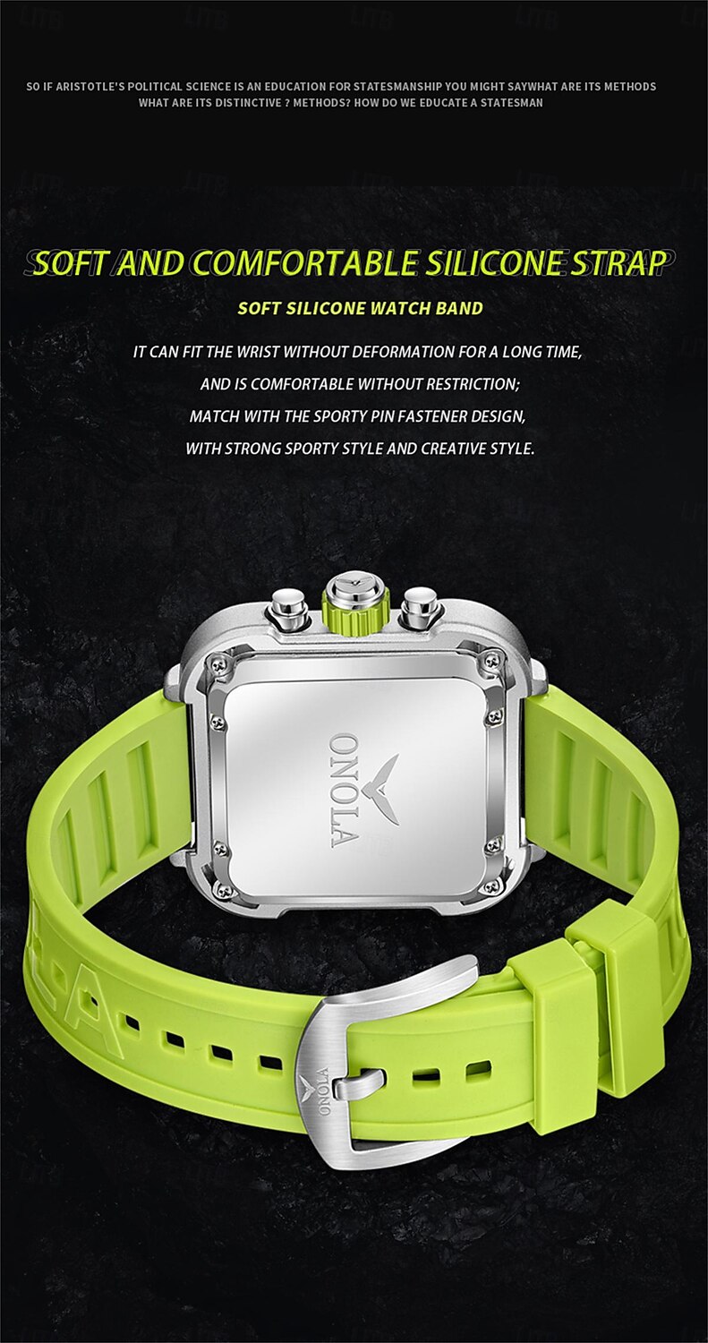 ONOLA Men Quartz Watch Creative Fashion Casual Wristwatch Luminous Calendar Waterproof Decoration Silicone Gel Watch 2025 - $52.99 –P9