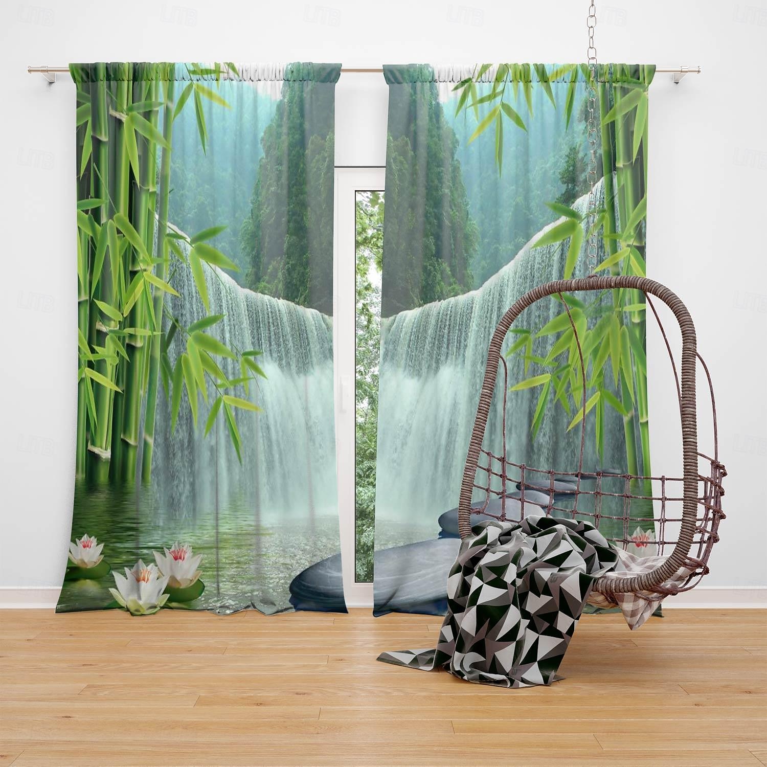 2 paneler natur skog gardin draperier mörkläggningsgardin för vardagsrum sovrum kök fönster behandlingar värmeisolerat rum mörkläggning 2025 - $30.99 –P8
