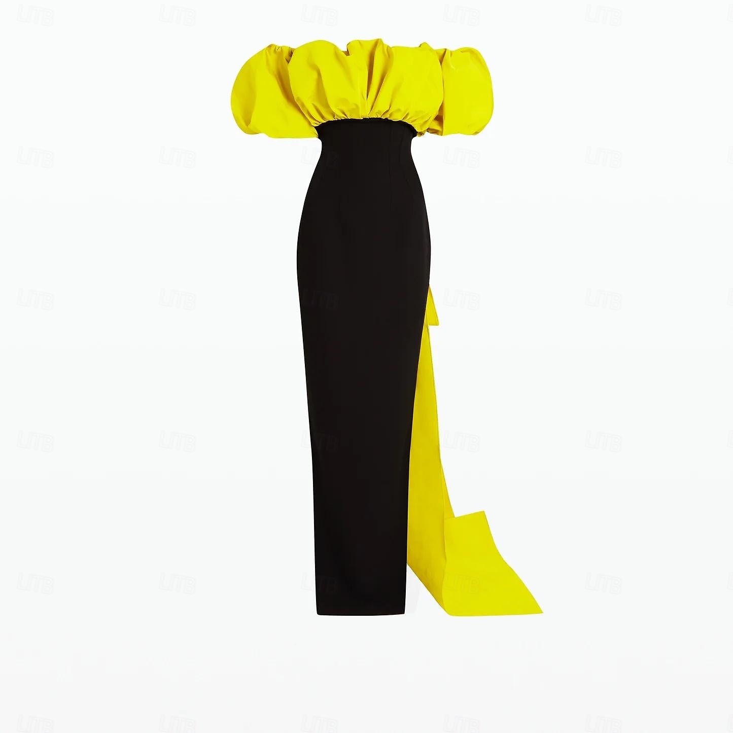 Schlauch Abendkleid Elegantes Kleid Formal Sweep  Brush Zug Ärmellos Juwel-Hals Stretch-Crepé mit Schleife(n) 2025 - $168.99 –P4