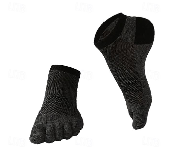 Herren 3 Paare Ankle Socken Zehensocken Niedrig geschnittene Socken Schwarz Weiß Farbe Farbblock Freizeitskleidung Urlaub Wochenende Patchwork Mittel Sommer Frühling & Herbst Stilvoll Brautkleider 2025 - $23.99 -P11