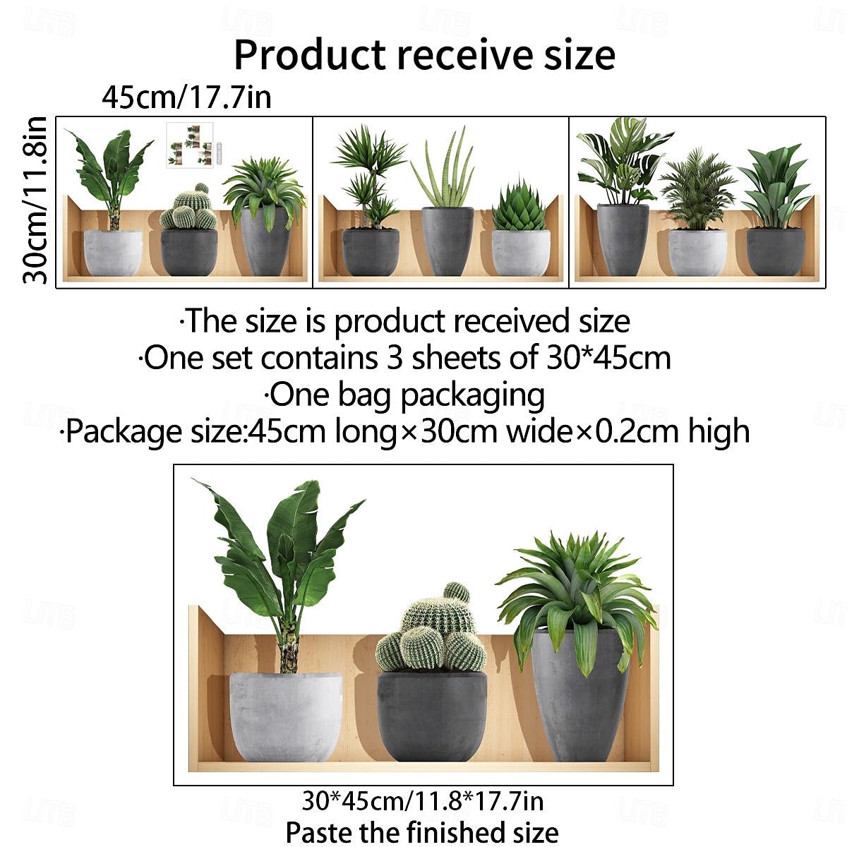 Self-Adhesive 3D Plant Wall Stickers - Waterproof, Dirt-Resistant, Easy Peel-and-Stick Decals for Living Room, Bedroom, Kitchen, and Office - Transform Your Home 2025 - $9.49 –P2