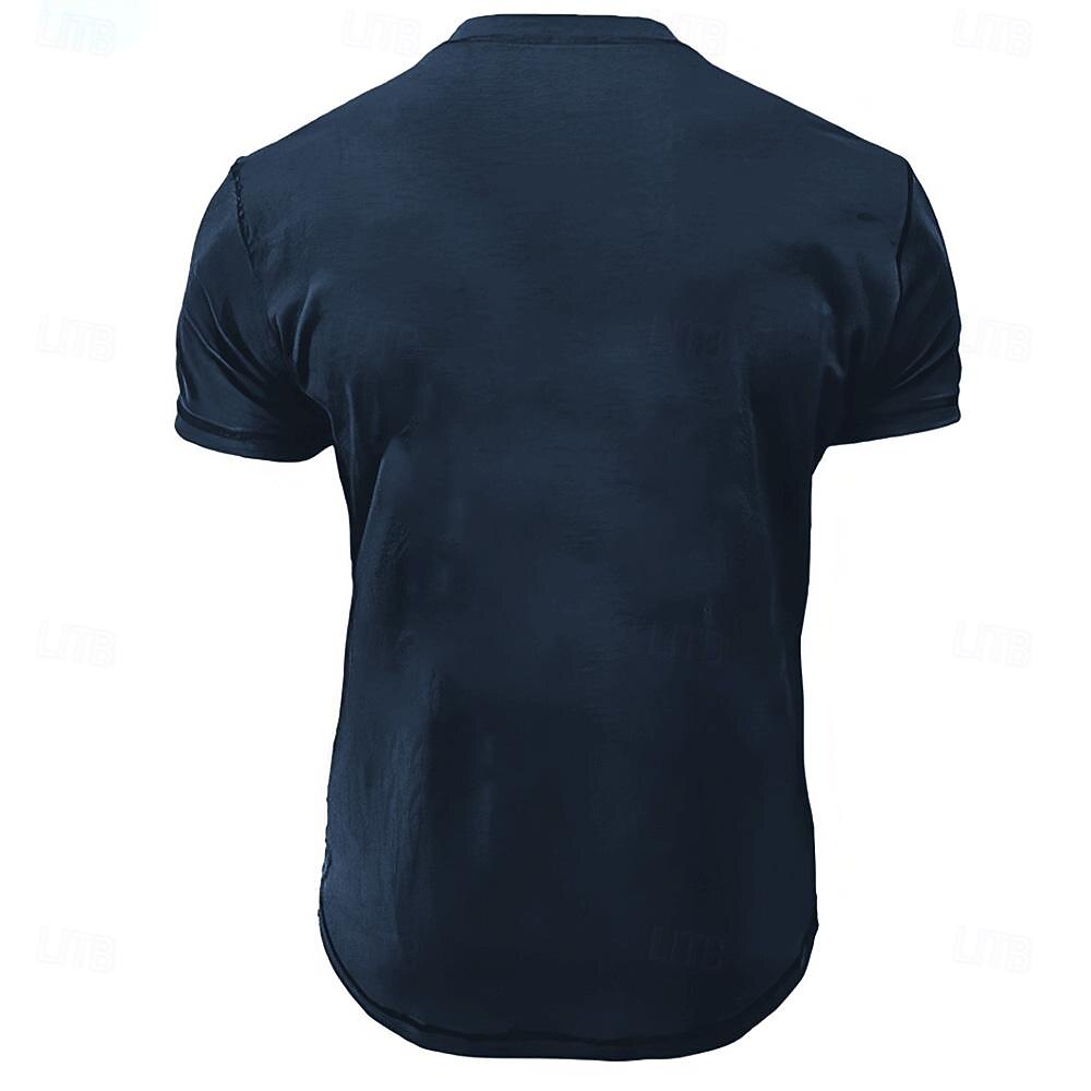 Pánské Legrační slang Tričko Tričko Henley Krátký rukáv 3D tisk Designové Ležérní Denní Léto Tmavomodrá Henley Tričko Henley 2025 - $21.99 –P2