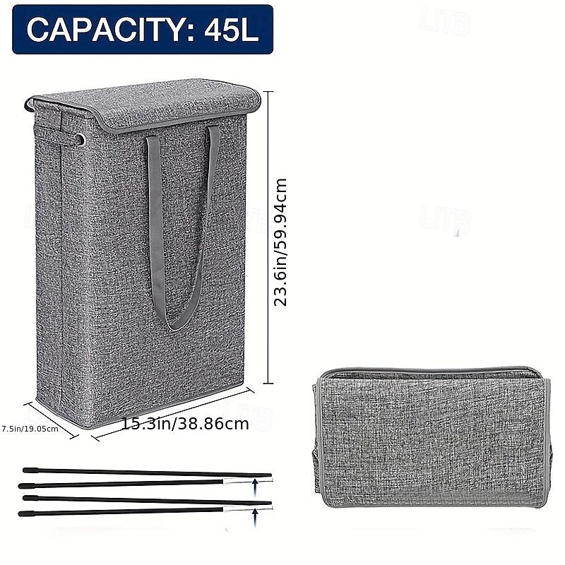 45l tunn tvättkorg med lock smal hand fin hand smutsig tvättkorg sovrum dagis hel korg förvaringspåse 2025 - $25.99 –P5