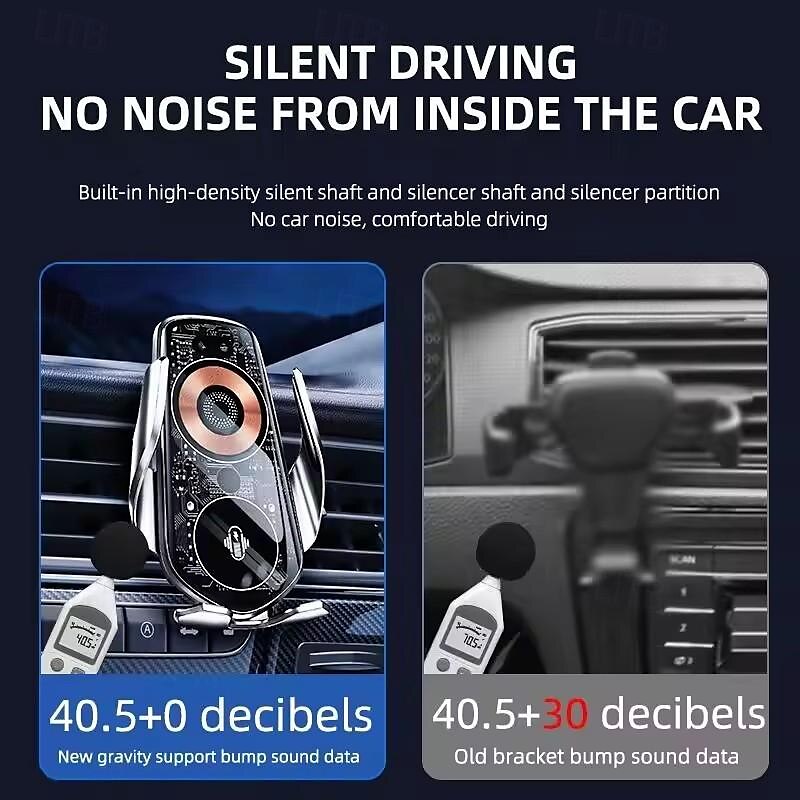 2025年 fyautoper 爆発性 15W ワイヤレス充電亜鉛合金ナビゲーションスタンド 多機能 360 度回転車携帯電話スタンド  コレクション – $45.99 –P1