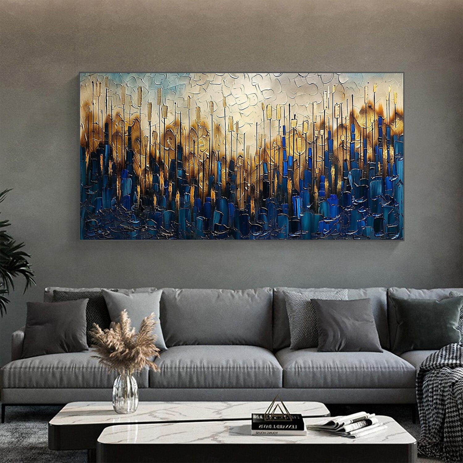 Manuální Ručně vyrobeno Hang-malované olejomalba Ručně malované Horizontální panoramatické Abstraktní Krajina Moderní Realismus Bez vnitřní rám 2025 - $166.99 –P1