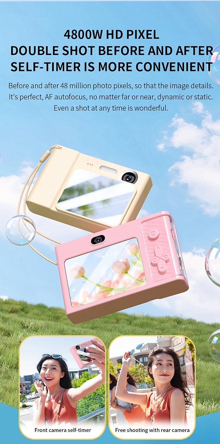 2025年 新しい学生用カメラ レトロ CCD カード マシン エントリーレベルの SLR カメラ 4K 高ピクセル デュアル カメラ フィルライト  コレクション – $39.99 –P3
