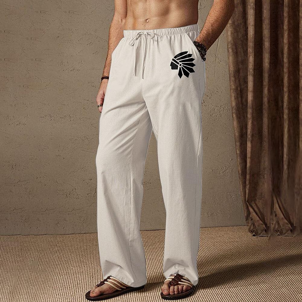 Per uomo Pantaloni estivi Vita elastica Pop art Comfort Lunghezza intera Esterno Abbigliamento di strada Festività Hawaiano Nero Bianco Media elasticità del 2025 a GBP £20 –P6