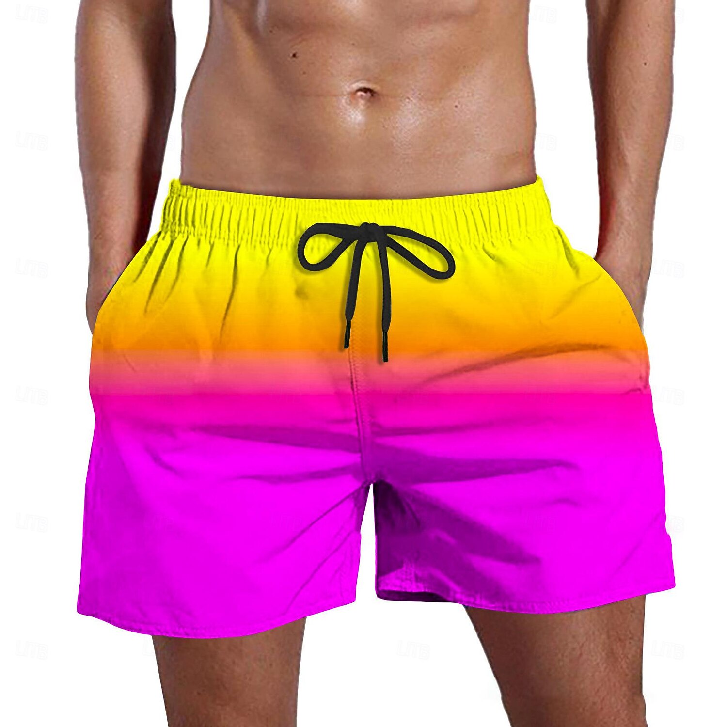 Men's Swim Trunks Swim Shorts Board Shorts Drawstring Pocket Elastic Waist Color Block Gradient Comfort Quick Dry Short Beach Holiday Weekend Fashion Casual Yellow Micro-elastic 2026 - $13.49 –P8
