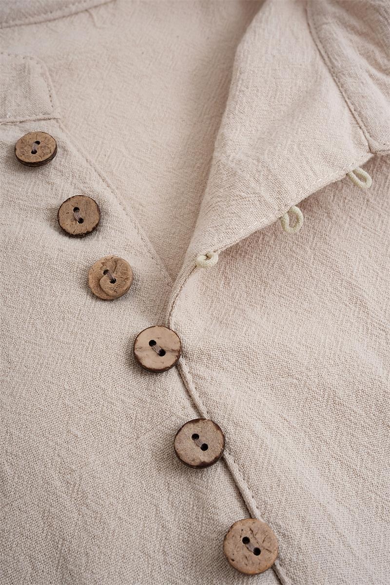 Per uomo Camicia di lino Camicia con colletto alla coreana Camicia popover Camicia Estiva Abbigliamento da spiaggia Camicia casual Semplice Vacanza Casuale Nero Bianco Rosa Vino Manica Corta Scollo a del 2026 a $8.49 –P9