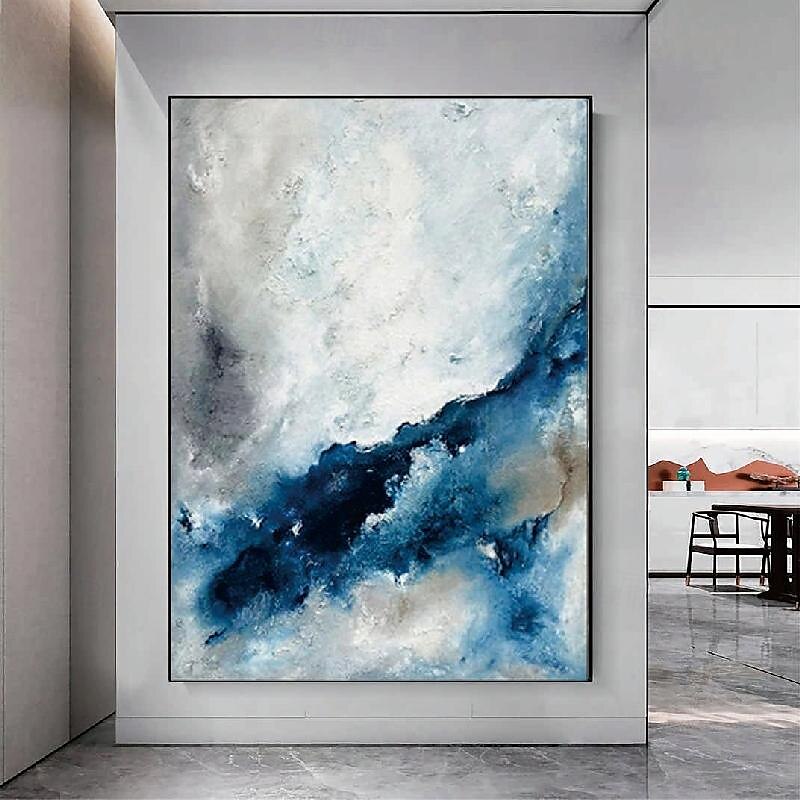 großes handgemachtes abstraktes Küstenlandschafts-Ölgemälde auf Leinwand, großes Ölgemälde, Wandkunst, Ölgemälde, blaue Himmelskunst, individuelles Gemälde für Wohnzimmer, Schlafzimmer, Dekoration 2025 - $125.99 –P19