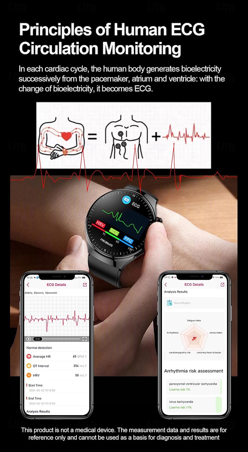 2025年 696 TK26 スマートウォッチ 1.43 インチ スマート·ウォッチ ブルートゥース ECG + PPG 歩数計 着信通知 と互換性があります Android iOS 女性 男性 ハンドフリーコール メッセージ受信通知 IP 67 52mmウォッチケース コレクション – $78.99 –P12