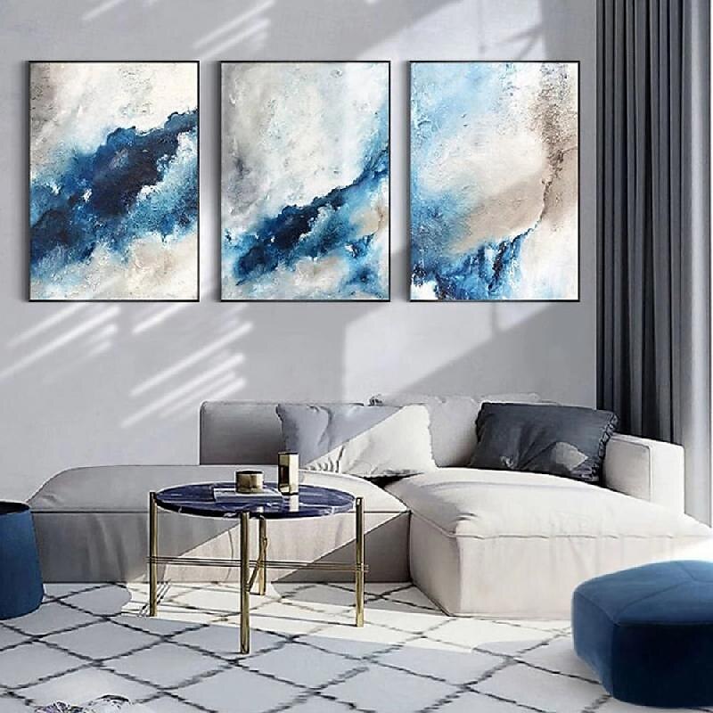 großes handgemachtes abstraktes Küstenlandschafts-Ölgemälde auf Leinwand, großes Ölgemälde, Wandkunst, Ölgemälde, blaue Himmelskunst, individuelles Gemälde für Wohnzimmer, Schlafzimmer, Dekoration 2025 - $125.99 –P11