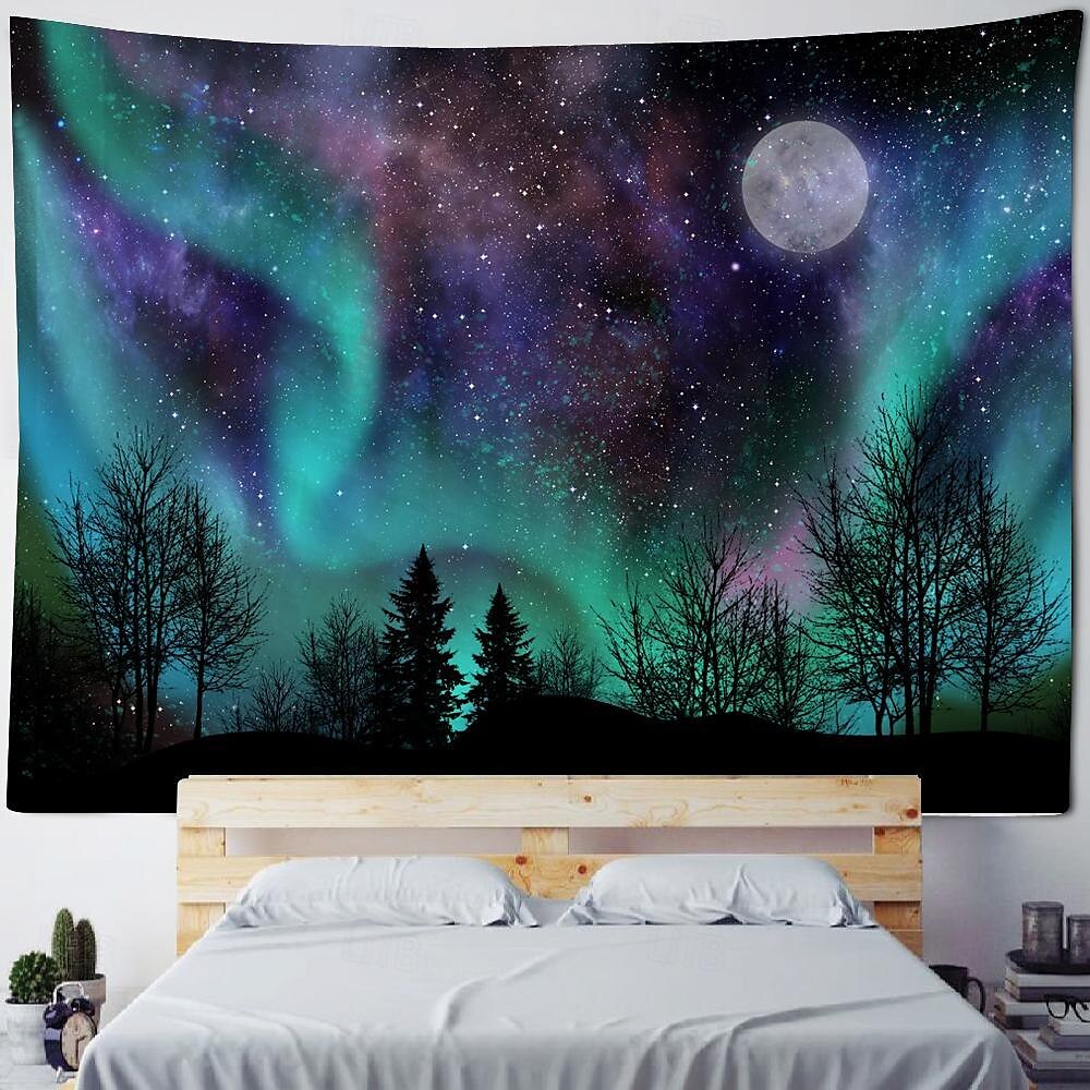 natura wiszące gobelin wall art duży gobelin mural wystrój fotografia tło koc kurtyna strona główna sypialnia salon dekoracja północne światło aurora 2025 - $16.99 –P10