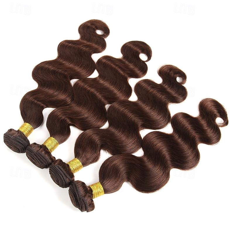 2 # body wave menselijk haar bundels braziliaanse bruin haar weven bundels bruin haarverlenging remy chocolade bot menselijk haar 3 stks 2025 - $149.99 –P4