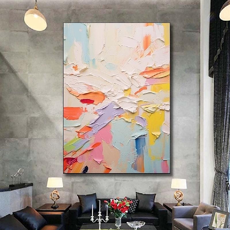 buntes Messergemälde großes handgemachtes buntes abstraktes Gemälde strukturiertes abstraktes Gemälde handgemalte abstrakte Kunst buntes Gemälde große Leinwandkunst moderne Kunst Malerei 2025 - $116.99 –P2