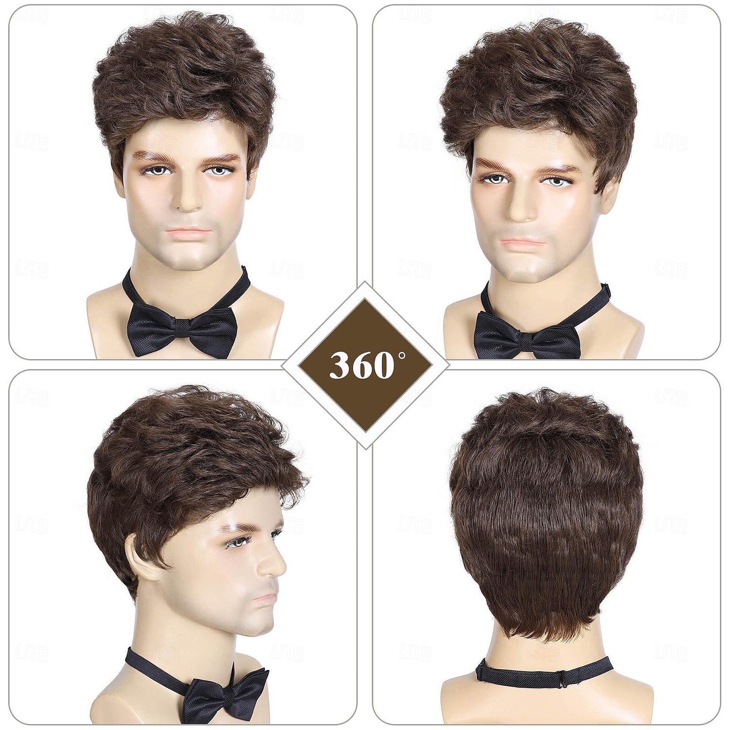 parrucca marrone da uomo, parrucche marroni corte per uomo parrucca soffice a strati naturali parrucche quotidiane per ragazzi maschili con capelli sintetici realistici per Halloween del 2025 a $19.49 –P4