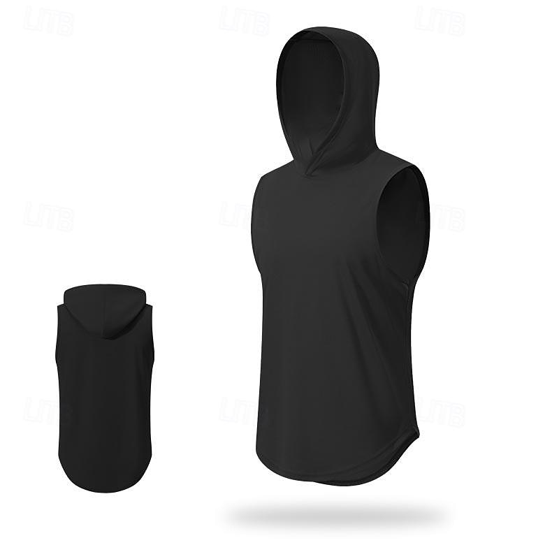 Homens Camiseta Colete de Trilha Sem Manga Com Capuz Malha Íntima Camisa sem mangas Colete superior Ao ar livre Secagem Rápida Macio Redutor de Suor Verão Poliéster Preto Branco Azul Marinho de 2026 por $12.99 –P3