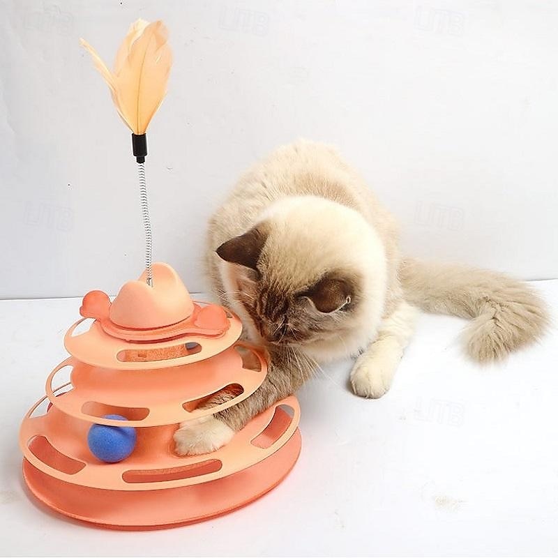 Balle Jouet à Plumes Jouet interactif Les tunnels Jouet de grincement avec Durable Automatique Exercice pour animaux de compagnie Relâcher la pression Dressage d'animaux pour Chat Intérieur Jeu de 2025 ? $15.49 –P2