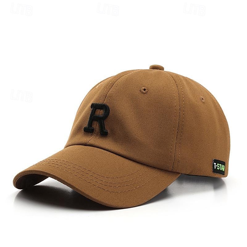 Herr Basebollkeps Solhatt Trucker Hat Svart Brun Bomull Broderad Mode Ledigt Gata Dagligen Bokstav Justerbara Solskyddskräm Andningsfunktion 2025 - $7.49 –P8