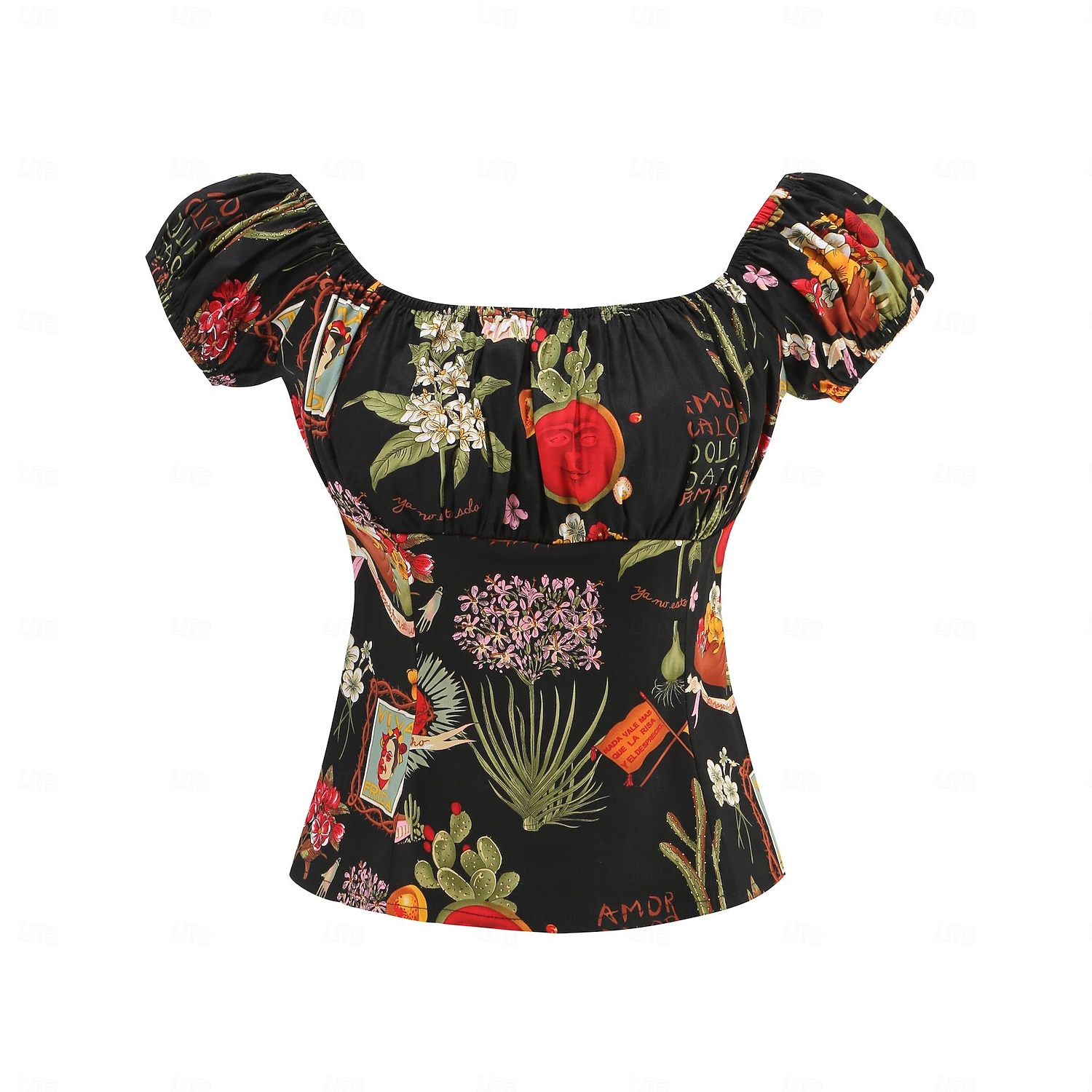 Retrò Vintage Anni 1950 Blusa / Camicia Senza spalline Fiore / Floreale Costume Per donna Mascherata Casual Quotidiano Addio al Nubilato Adulti Top del 2025 a $27.99 –P1