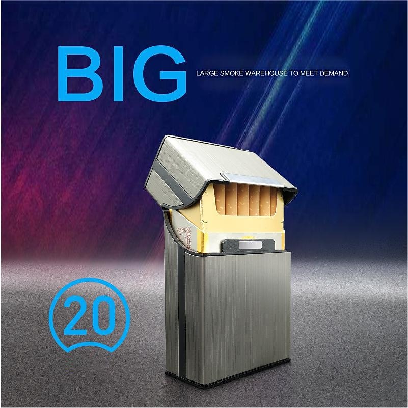 cigarettfodral i aluminiumlegering, 20-kapacitet, fukt- och krosstålig, unik present för män, konstruktion av metall aluminiumlegering snygg kreativ 2026 - $12.49 –P1
