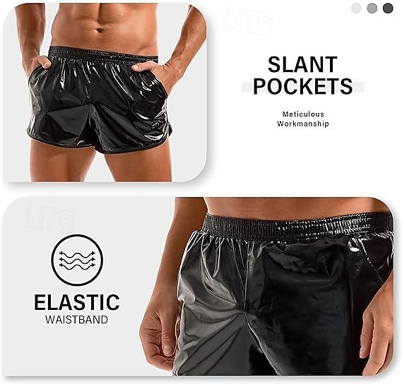 Metallisk 80-talet Glänsande latexpatent Shorts PU-läder Disk Maskeradkläder Herr Halloween Karnival Maskerad Fest / afton Möhippa Prideparad Vuxna Shorts 2025 - $17.99 –P12