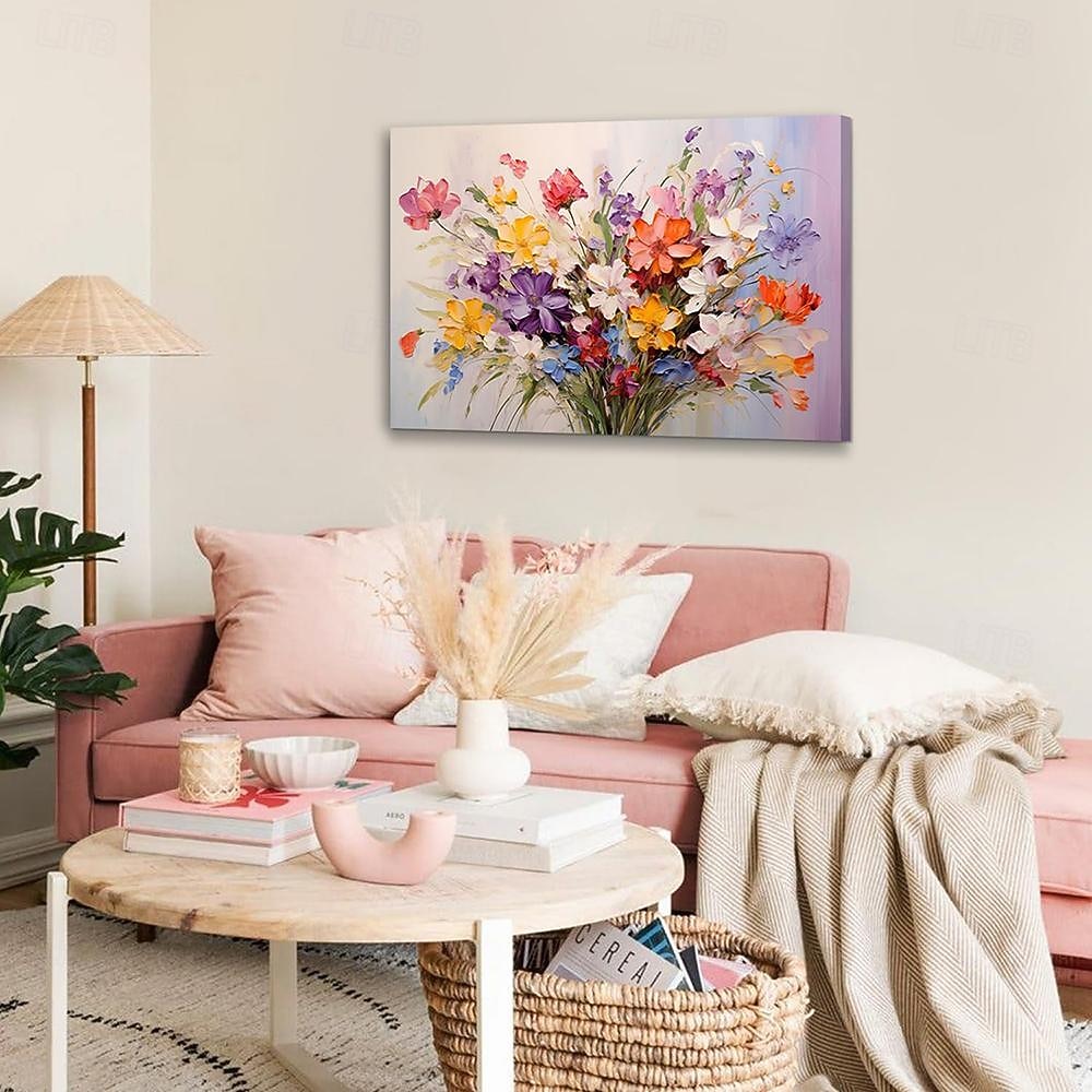 käsintehty öljymaalaus kankaalle seinätaidekoriste modernit abstraktit kukat olohuoneeseen kodin sisustukseen rullattu kehyksetön venyttämätön maalaus 2026 - $67.99 –P5