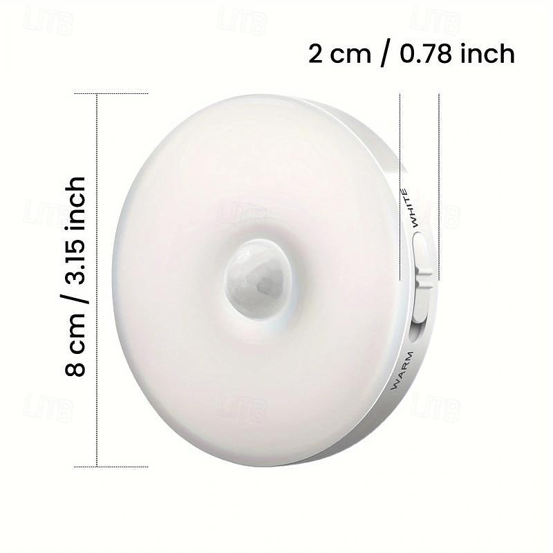1st rörelsesensor lampor inomhus trådlös led uppladdningsbar magnetisk sticka på vägg nattlampa batteridriven usb-laddning trappa korridorer garderob kökslampa under skåp ljus 2026 - $14.49 –P2